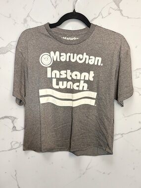 Maruchan Instant Lunch Gray Logo Tee Cropped